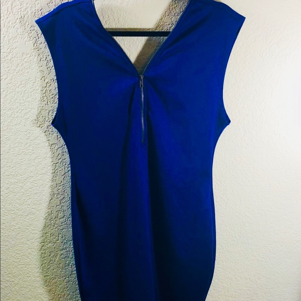 Forever 21 Royal blue double zipper sheath dress